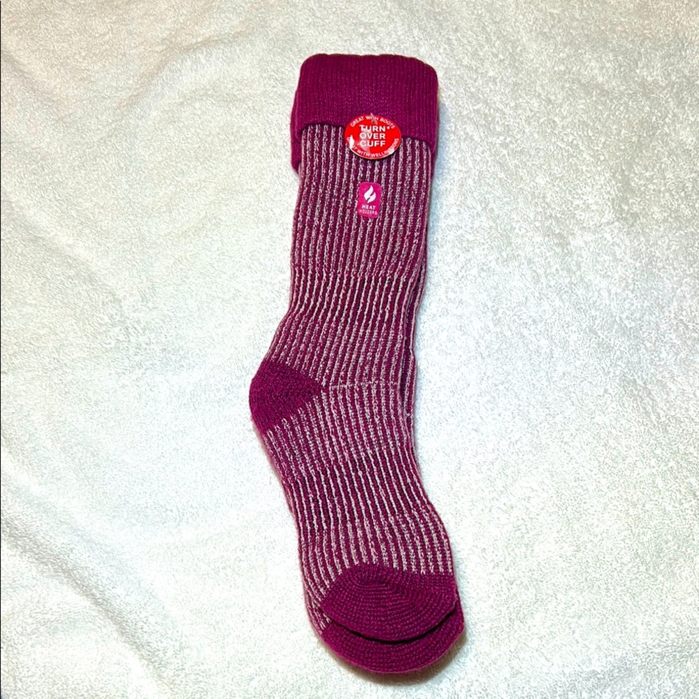 Heat Holders Thermal Sock Mens 4-8 Women 5-9 Berry Pink Boot